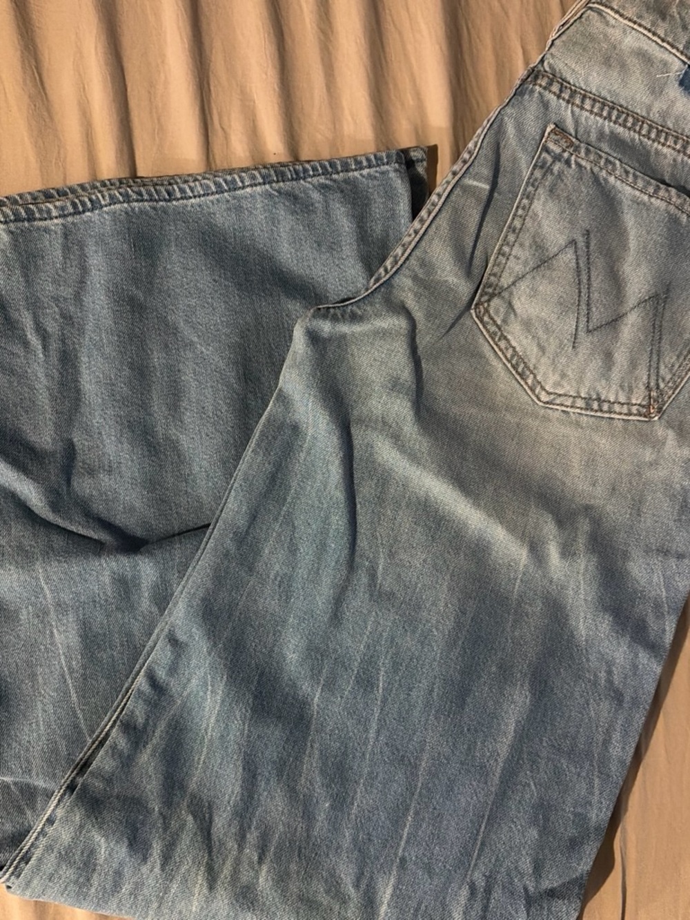 MOTHER Light Blue Wide-Leg Jeans